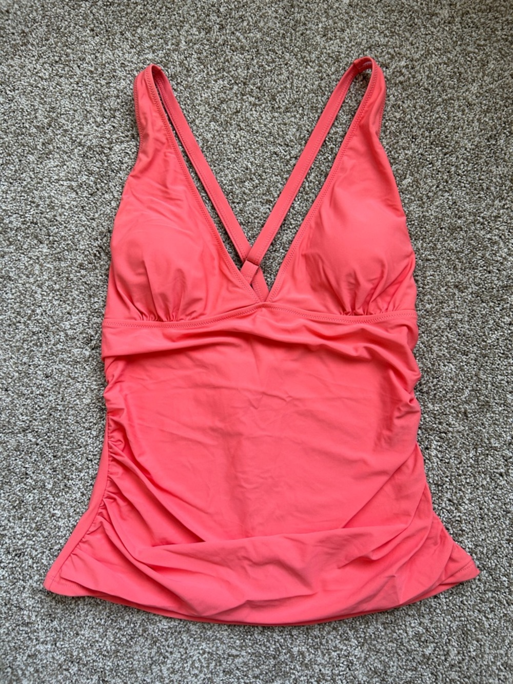 NWT Beachsissi Coral V-Neck Tankini Swim Top - Size XL